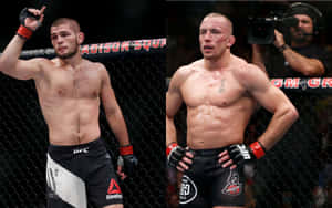 Khabib Nurmagomedov And Georges St-pierre Wallpaper