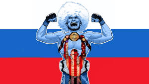 Khabib Nurmagomedov Russian Flag Artwork Wallpaper