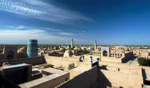 Khiva Blue Sky Clouds Wallpaper