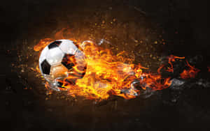 Kick It Up A Notch With Football On Fire Wallpaper