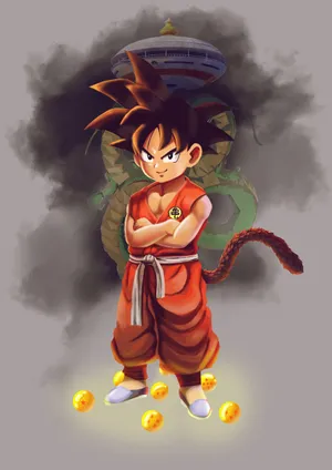 Kid Goku Unleashing The Power Of A Super Saiyan Wallpaper