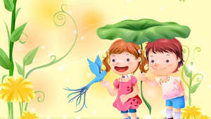 Kids Blue Phoenix Adventure Wallpaper