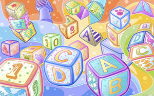 Kids Learning Blocks Wallpaper