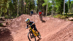 Kids Riding 4k Mountain Bike Wallpaper