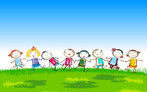 Kids Singing Art Wallpaper