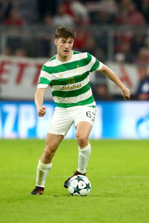 Kieran Tierney Kicking A Football Wallpaper