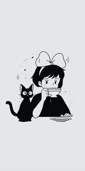 Kiki And Jiji Illustration Wallpaper