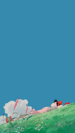 Kiki On Field Soft Aesthetic Wallpaper