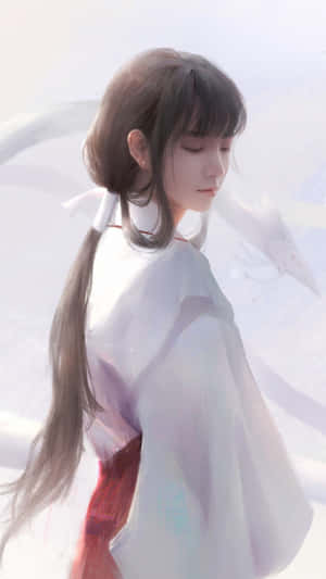 Kikyo, The Beautiful Priestess From Inuyasha Wallpaper