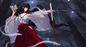 Kikyo, The Beautiful Priestess From Inuyasha Wallpaper