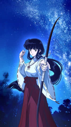 Kikyo, The Powerful Priestess From The Anime Inuyasha Wallpaper