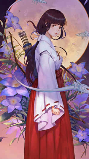 Kikyo, The Soul Collector In Action Wallpaper