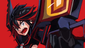 Kill La Kill's Ryuko Matoi Donning Her Powerful Kamui Senketsu In An Epic Battle Scene. Wallpaper