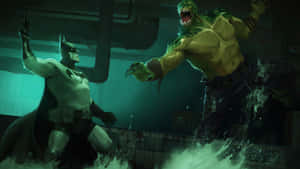 Killer Croc Menacingly Lurking In The Shadows Wallpaper