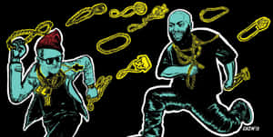 Killer Mikeand El P Rap Duo Illustration Wallpaper