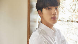 Kim Seok Jin In White Shirt Wallpaper