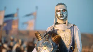 King Baldwin Masked Figure Wallpaper