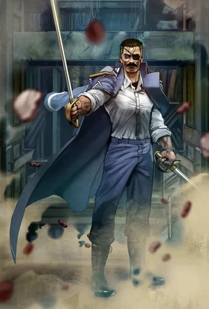 King Bradley Standing Tall In His Military Uniform Wallpaper