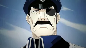 King Bradley, The Führer Of Amestris, Displays His Fierce Intensity In Battle. Wallpaper