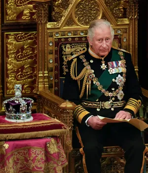 King Charles Iii Sitting On Throne Wallpaper