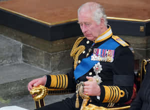 King Charles Iii With Garter Star Wallpaper