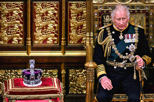 King Charles Iii With Royal Crown Wallpaper