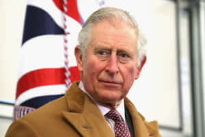 King Charles Iii With Uk Flag Wallpaper