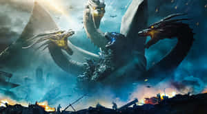 King Ghidorah, The Three-headed Monster Unleashed Wallpaper