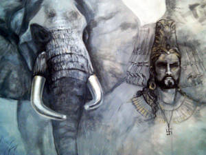 King Ravana And Elephant Wallpaper