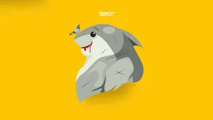 King Shark And Bird Digital Art Wallpaper