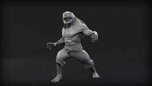 King Shark Grey 3d Model Wallpaper