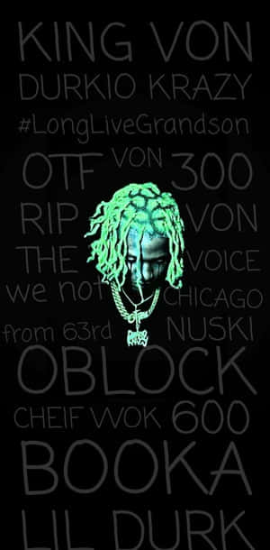 King Von Tribute Graphic Wallpaper