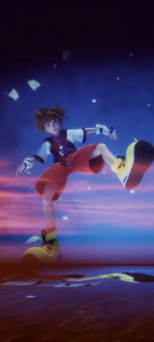 Kingdom Hearts Boy Making Step Phone Wallpaper