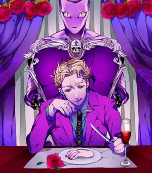 Kira Yoshikage Posing Confidently In An Anime-style Illustration Wallpaper