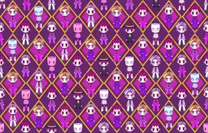 Kira Yoshikage Posing With His Stand Killer Queen In A Stylized Background Wallpaper