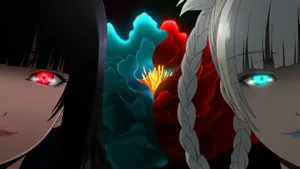 Kirari And Yumeko, Fierce Competitors In Kakegurui Wallpaper