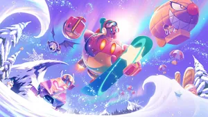 Kirby Winter Wonderland Adventure Wallpaper