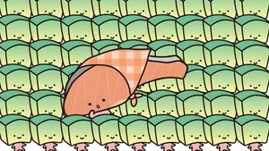 Kirimichan Among Green Characters Wallpaper