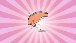 Kirimichan Cute Animated Salmon Wallpaper