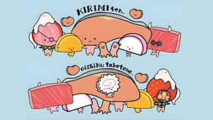 Kirimichan Cute Food Characters Wallpaper