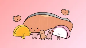 Kirimichan Cute Food Characters Wallpaper