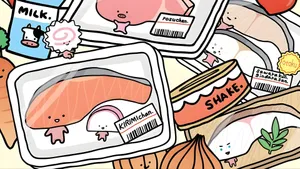 Kirimichan Cute Food Characters Wallpaper