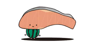 Kirimichan Cute Salmon Character Wallpaper