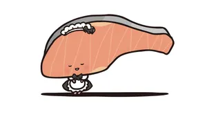 Kirimichan Cute Salmon Character Wallpaper