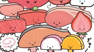 Kirimichan Cute Sushi Characters Wallpaper