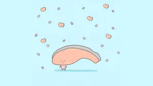 Kirimichan Salmon Character Wallpaper