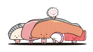 Kirimichan Sushi Characters Wallpaper