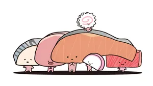 Kirimichan Sushi Characters Wallpaper