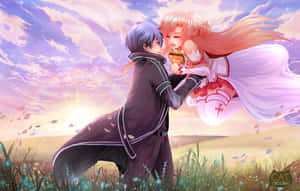Kirito And Asuna Romance Anime Wallpaper