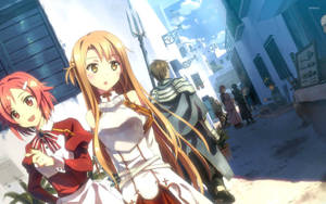 Kirito, Asuna And Lisbeth Wallpaper